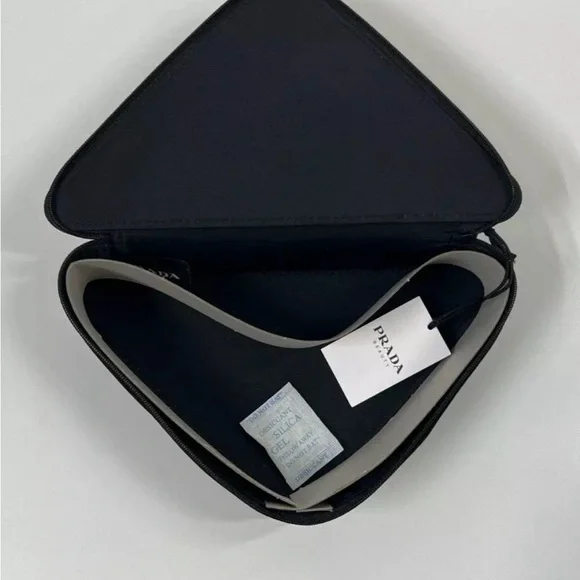 NWT Prada Triangle Beauty Pouch w/ d-ring and chain set $200 retail! - Picture 3 of 3